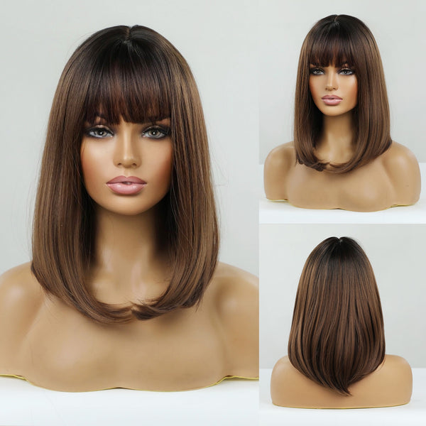 Alan Eaton Synthetic Water Wave Wig with Bangs