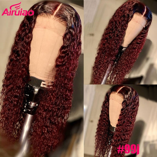 Airuiao Brazilian Glueless Water Wave Lace Front Remy Human Hair Wig