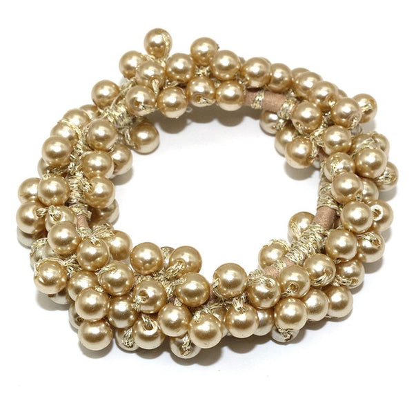 RuoShui Elegant Pearl Ponytail Scrunchie