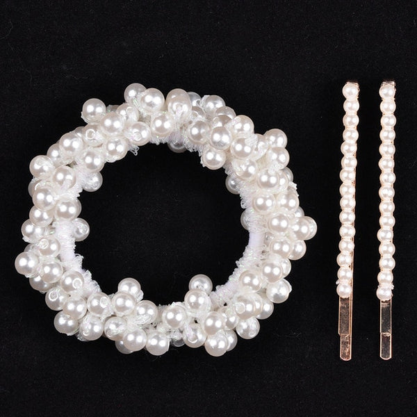 RuoShui Elegant Pearl Ponytail Scrunchie