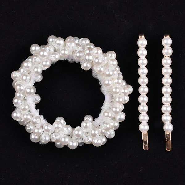 RuoShui Elegant Pearl Ponytail Scrunchie