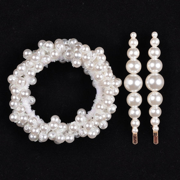 RuoShui Elegant Pearl Ponytail Scrunchie