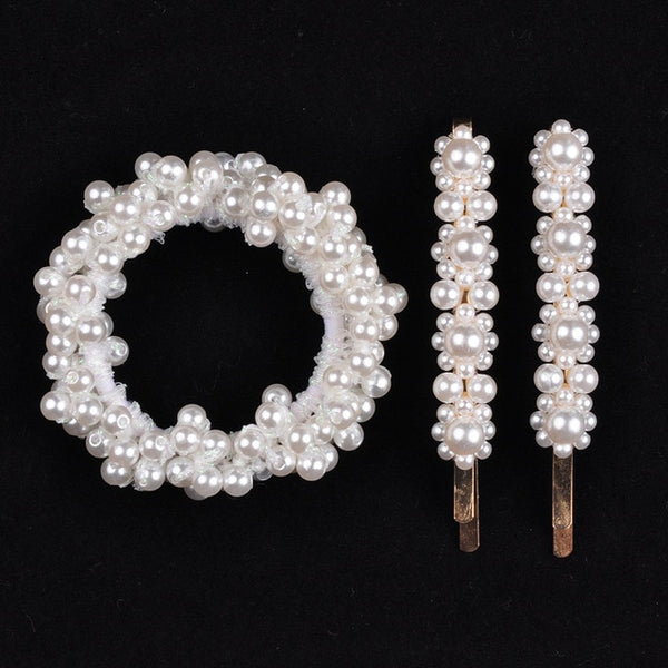 RuoShui Elegant Pearl Ponytail Scrunchie