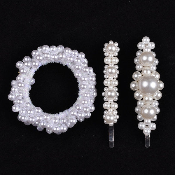 RuoShui Elegant Pearl Ponytail Scrunchie