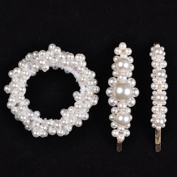 RuoShui Elegant Pearl Ponytail Scrunchie