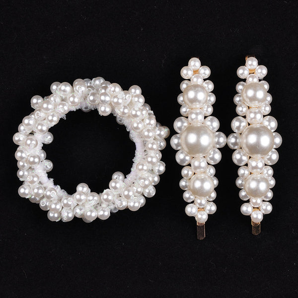 RuoShui Elegant Pearl Ponytail Scrunchie