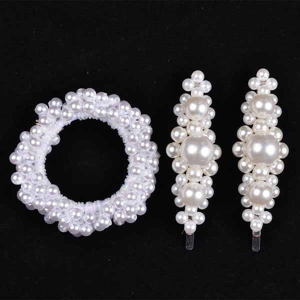 RuoShui Elegant Pearl Ponytail Scrunchie