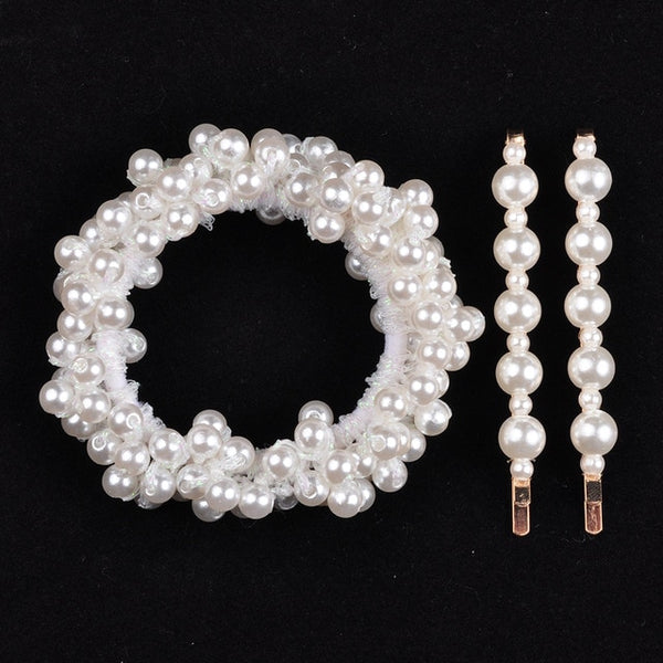 RuoShui Elegant Pearl Ponytail Scrunchie