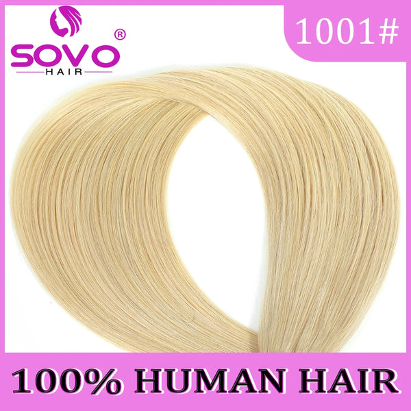 SOVO 100% Remy Human Hair Extension 100gr or 200gr Clip-Ons