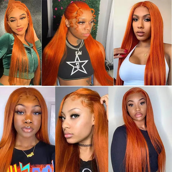 LS Beauty Ginger Peruvian Pre Plucked Remy Human Hair Wig