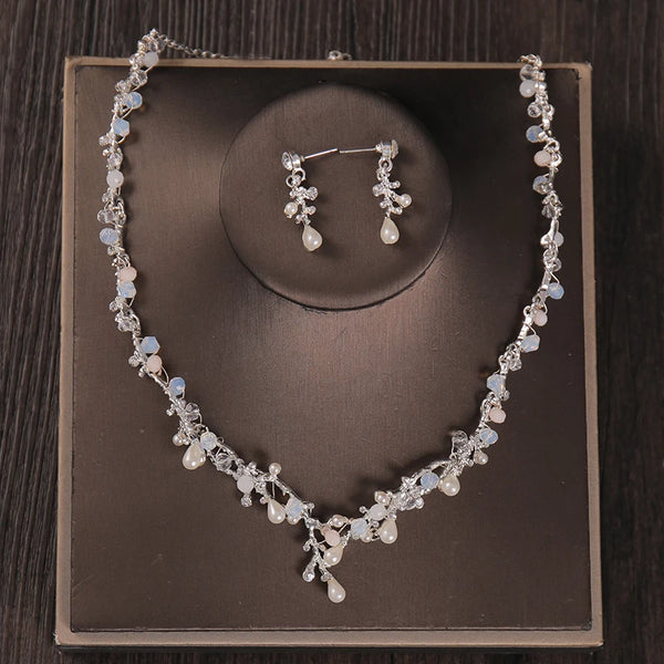 Luxury Crystal Pearl Butterfly Costume Jewelry Set