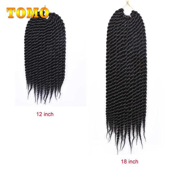 TOMO 12" 18" Synthetic Senegalese Crochet Hair Extensions