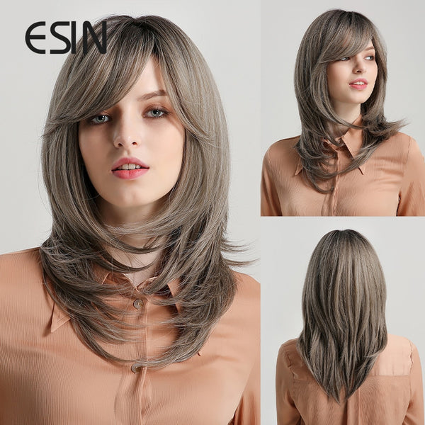 ESIN Synthetic Heat Resistant Wig With Bangs