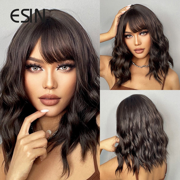 ESIN Synthetic Heat Resistant Wig With Bangs