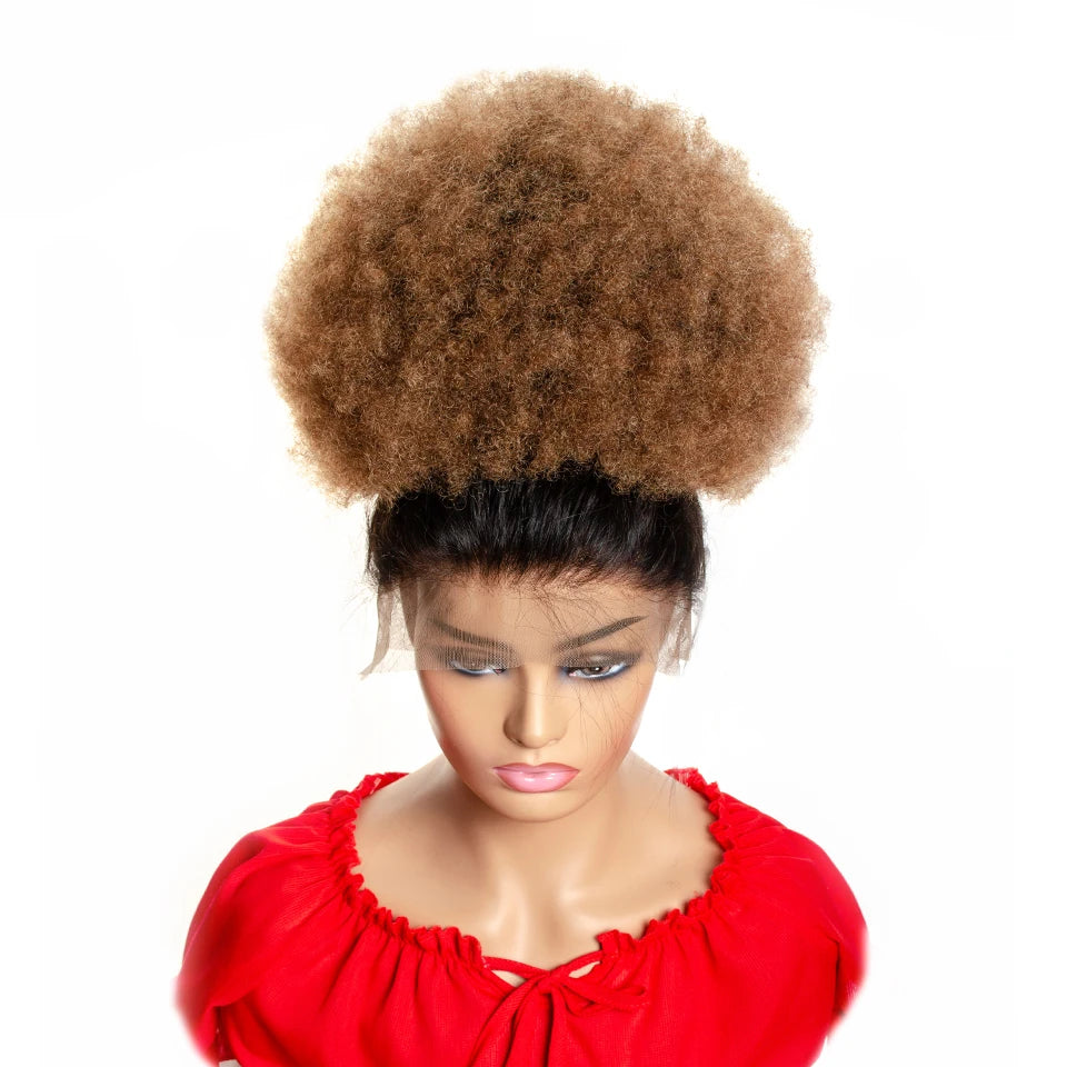 Aliballad Brazilian Afro Kinky Curly Drawstring Human Hair Ponytail