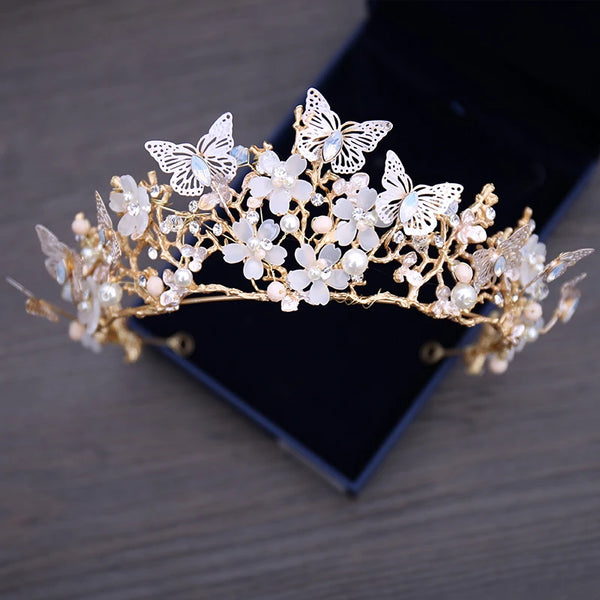 Luxury Crystal Pearl Butterfly Costume Jewelry Set