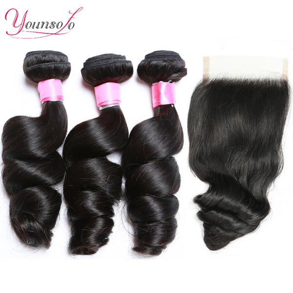Younsolo Brazilian Loose Wave Human Hair Bundles