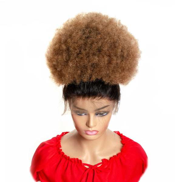 Aliballad Brazilian Afro Kinky Curly Drawstring Human Hair Ponytail