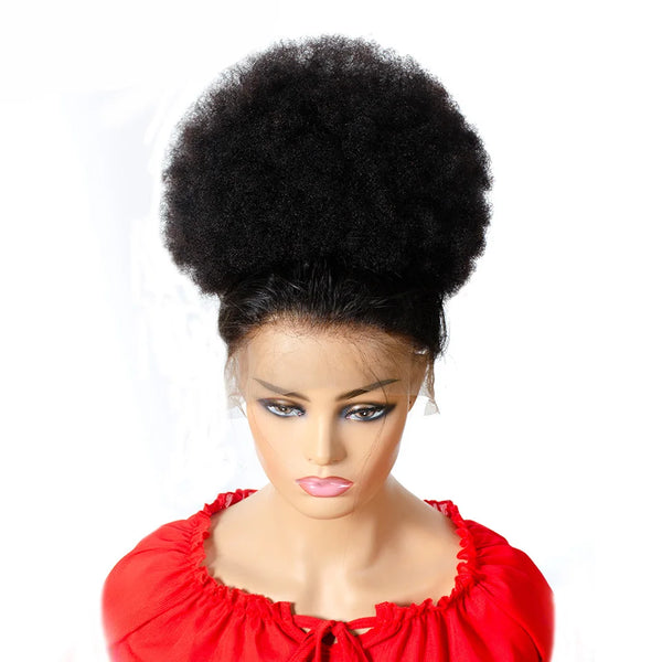 Aliballad Brazilian Afro Kinky Curly Drawstring Human Hair Ponytail