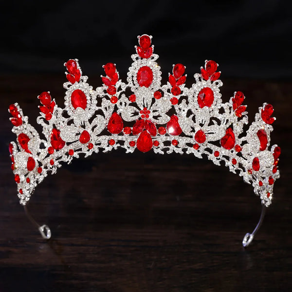 George Black Baroque Luxury Water Drop Flower Bridal Tiara