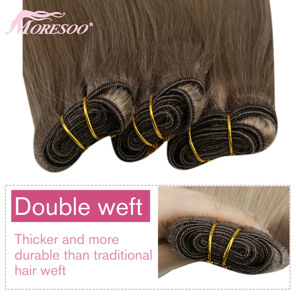 Moresoo Double Wefted Remy Human Hair Bundles