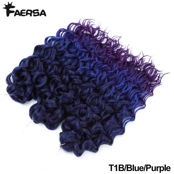 Faersa Synthetic Deep Wavy Twist Colorful Crochet Hair