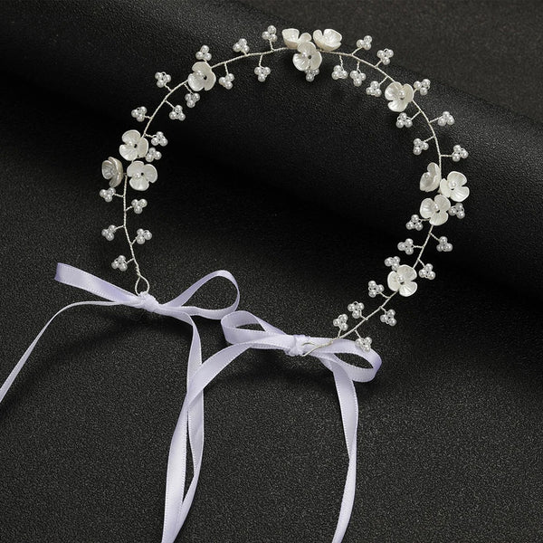 GETNOIVAS Bridal Flower Ribbon Headband