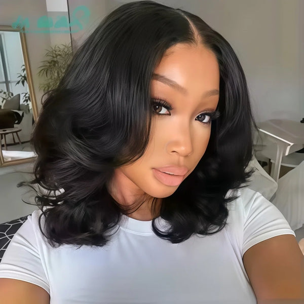 OKVOKV Brazilian Short Body Wave Bob Human Hair Wig