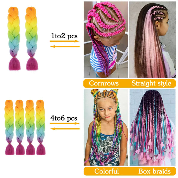 AZQUEEN 24 Inch Kanekalon Jumbo Braid Extensions