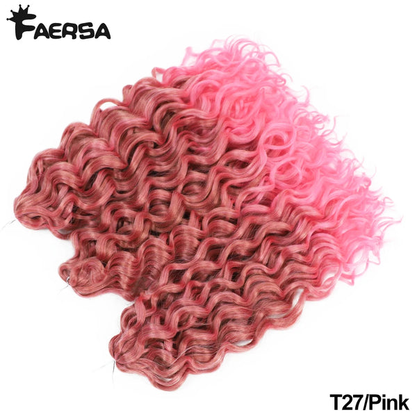 Faersa Synthetic Deep Wavy Twist Colorful Crochet Hair