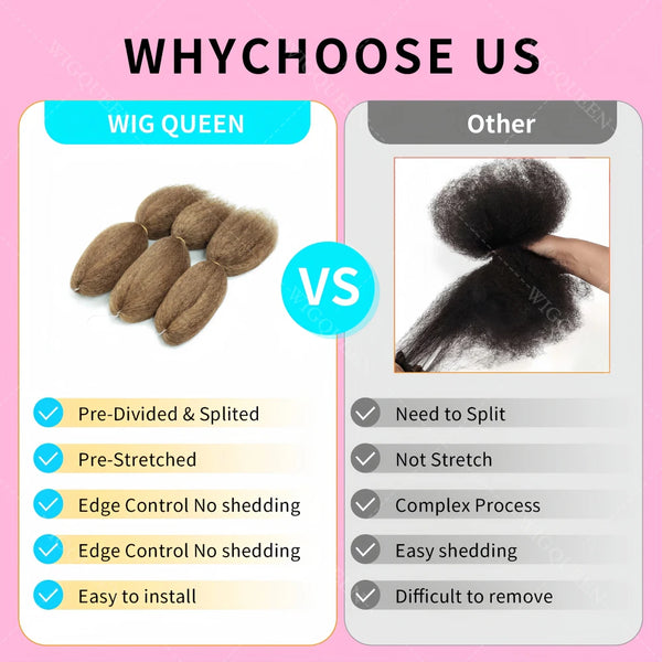Wig Queen Yaki Straight Remy Human Hair Crochet Bundles