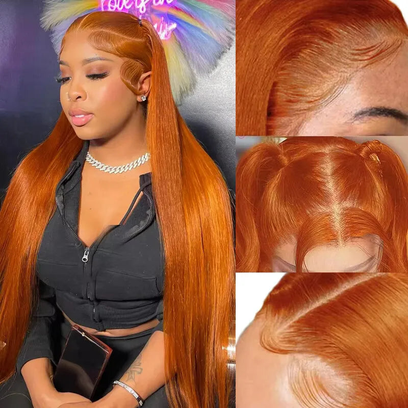 LS Beauty Ginger Peruvian Pre Plucked Remy Human Hair Wig