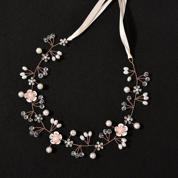 GETNOIVAS Bridal Flower Ribbon Headband