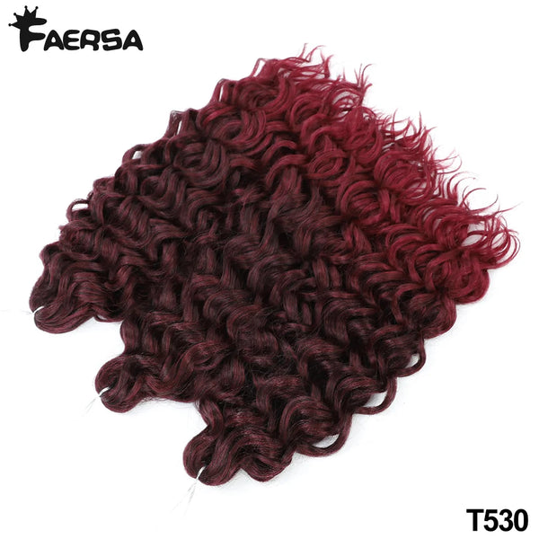 Faersa Synthetic Deep Wavy Twist Colorful Crochet Hair