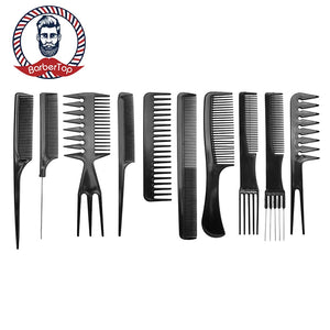 Barbertop 10 Piece Hair Styling Comb Set