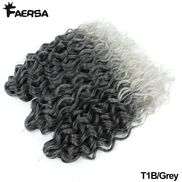 Faersa Synthetic Deep Wavy Twist Colorful Crochet Hair