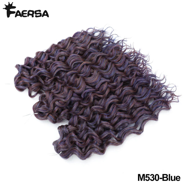 Faersa Synthetic Deep Wavy Twist Colorful Crochet Hair