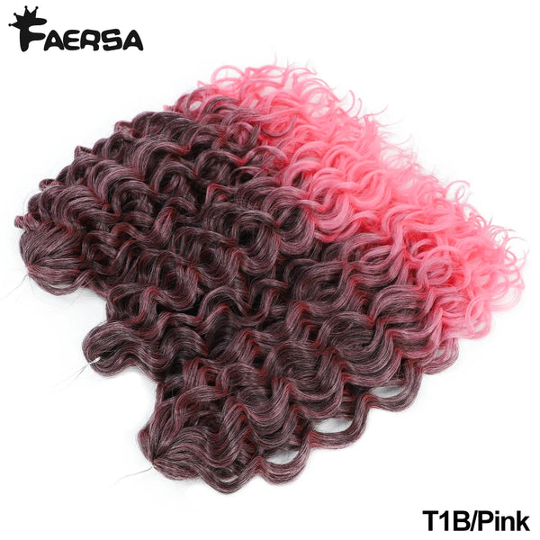Faersa Synthetic Deep Wavy Twist Colorful Crochet Hair