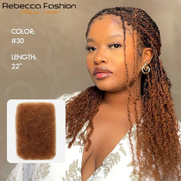 QVR Afro Kinky Bulk Three Colors P4/30/27 Human Hair For Braiding Dreadlock Hair 50g Per Pack Virgin Remy Human Hair Extensions