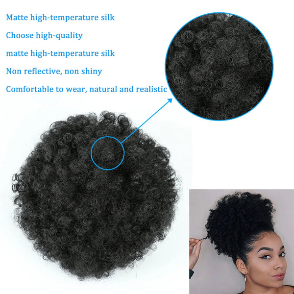 Zenyinfa Synthetic Clip In/Drawstring Afro Puffs