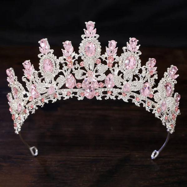 George Black Baroque Luxury Water Drop Flower Bridal Tiara