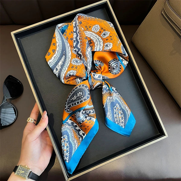 Bohemian Style Print Luxury Silk Scarf