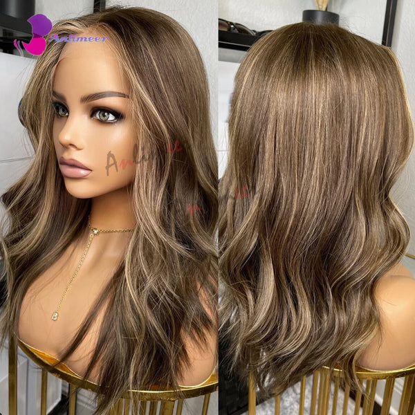 Anlimeer Brazilian Highlighted Body Wave Remy Human Hair Wig