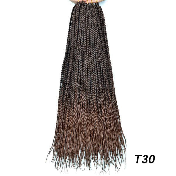 Budabudabuda Synthetic 24in Pre-Looped Ombre Box Crochet Braiding Hair Extensions