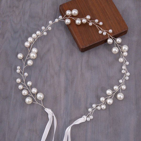 GETNOIVAS Bridal Flower Ribbon Headband