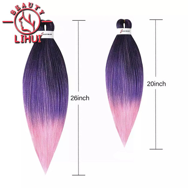 LIHUI Synthetic Yaki Straight Pre Stretched Easy Crochet Braids