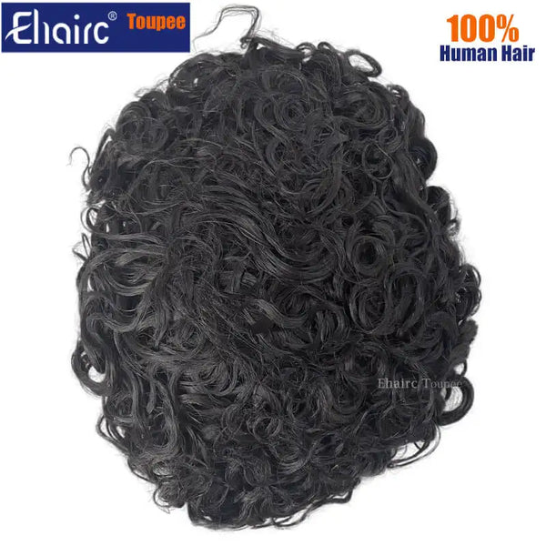 Ehairc 100% Curly Breathable Durable Human Hair Prosthesis