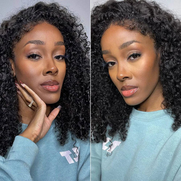 DC Hair Malaysian Bob Kinky Curly Human Hair Frontal Wig