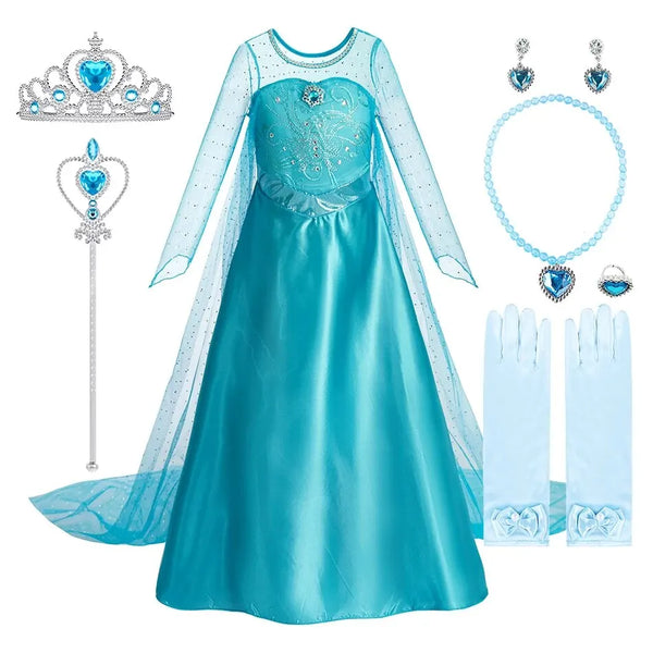 Elsa Princess Costume Dress/Accessories