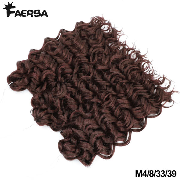 Faersa Synthetic Deep Wavy Twist Colorful Crochet Hair